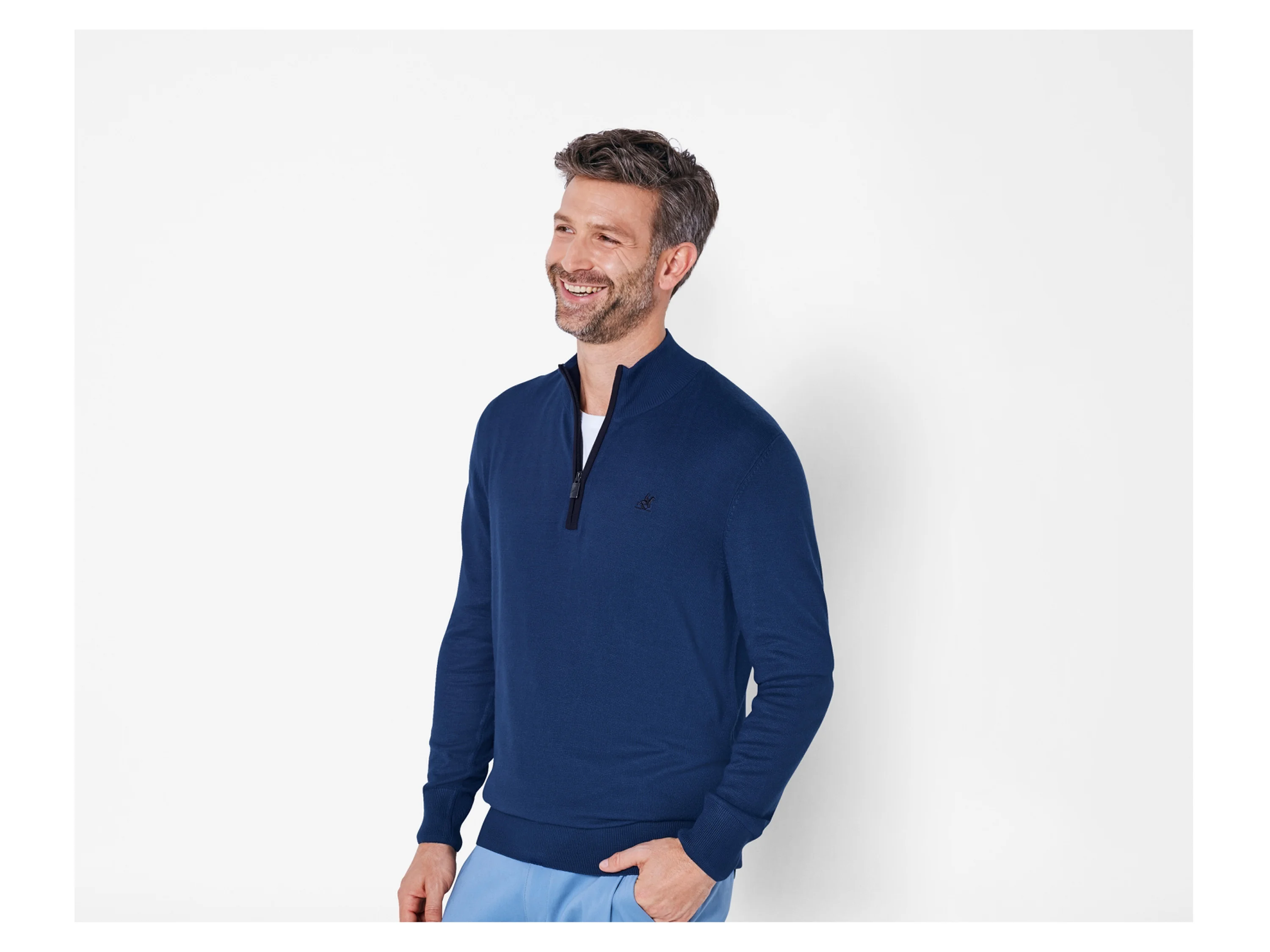 LIVERGY® Herren Troyer Strick (Blau, L (52/54)) – Bild 2 von 4