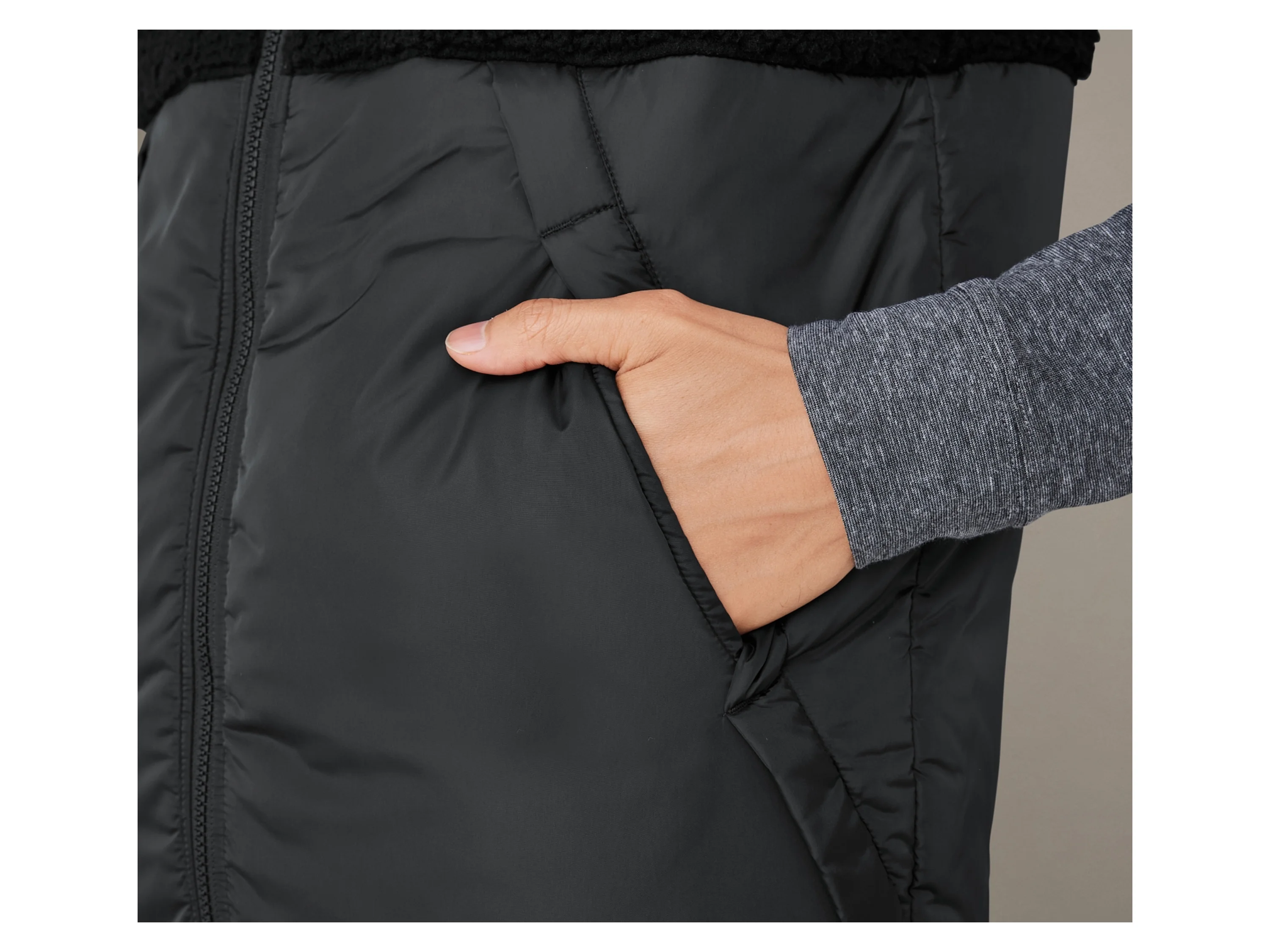 LIVERGY® Herren Weste Teddyfell (Schwarz, M(48/50)) – Bild 4 von 4