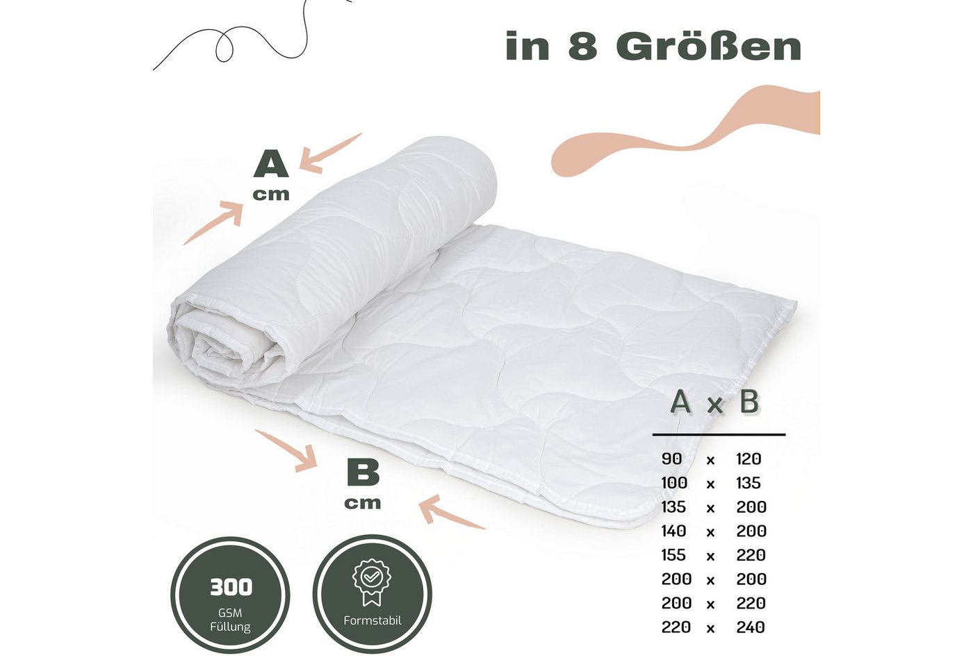 livessa Microfaserbettdecke Bettdecke Steppdecke Steppbett Ganzjahresdecke 4 Jahreszeiten, Füllung: Hohlfaserfüllung 300g/m², Bezug: Mikrofaser, Leicht, formsta – Bild 4 von 5