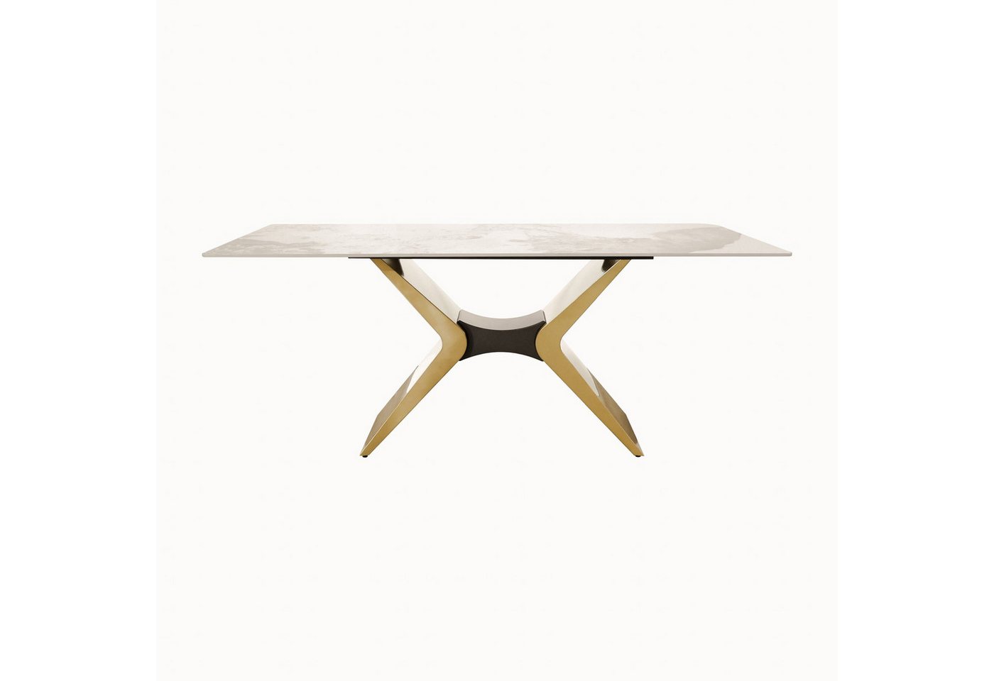 Livin Hill Esstisch Modig, Gold-Schwarz-Akzente mit Hochglanz in Marmoroptik – Bild 4 von 5