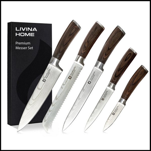 LIVINA HOME Messer-Set Kochmesser, Messerset - 3-tlg. Küchenmesser Set (5-tlg), als 3er, 5er, 6er-Set erhältlich, Geschenkbox, Oster Deal Sale!