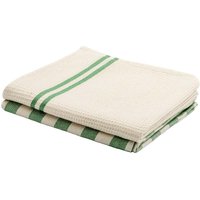 Living Crafts 2er-Pack Bio-Geschirrtücher 'DELHI', green/natural