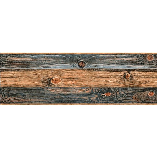 living walls Bordüre Stick Ups, glatt, gestreift, realistisch, Holz, Vinyl Wand Schräge Borte Wohnzimmer Schlafzimmer Küche Design Optik