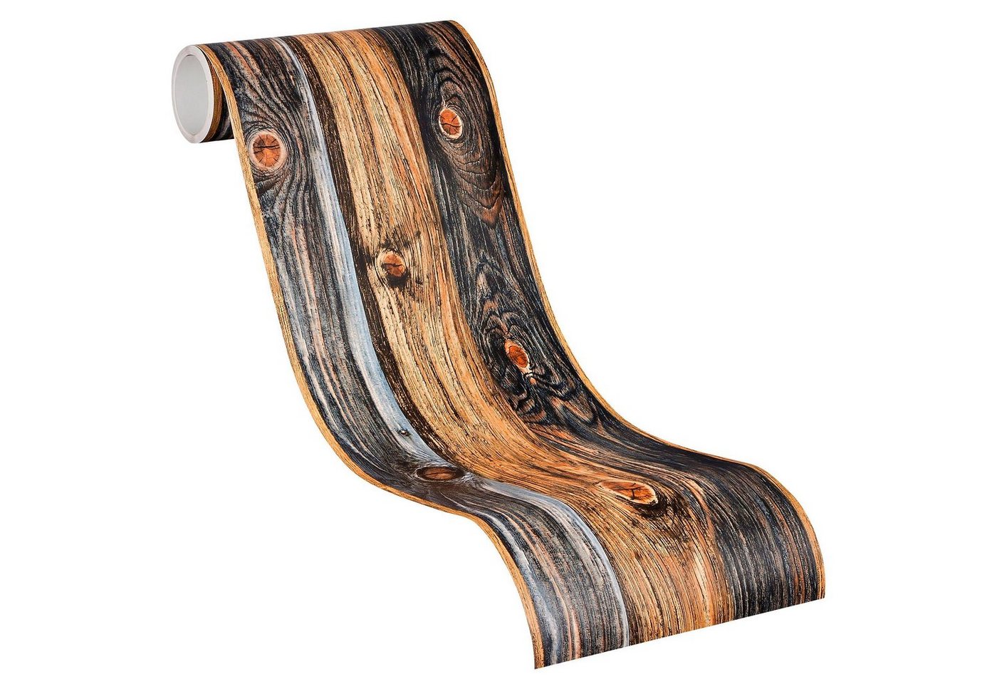 living walls Bordüre Stick Ups, glatt, gestreift, realistisch, Holz, Vinyl Wand Schräge Borte Wohnzimmer Schlafzimmer Küche Design Optik – Bild 2 von 3