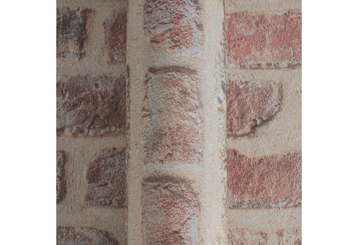 living walls Papiertapete Authentic Walls Backstein Optik, geprägt, Steinoptik, 3D-Optik, realistisch, matt, gemustert, (1 St), StrukturTapete Stein Tapeten Woh – Bild 5 von 5