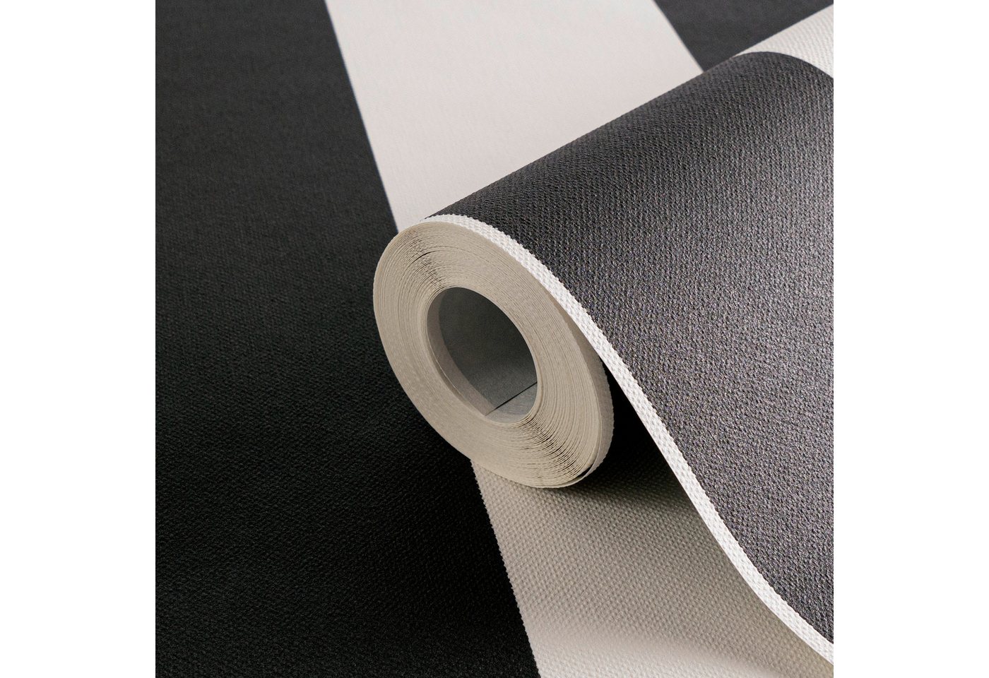 living walls Vliestapete Black & White, leicht strukturiert, gestreift, Streifen, mehrfarbig, Modern Tapete Streifen Tapeten Wohnzimmer Schlafzimmer Design Opti – Bild 4 von 5