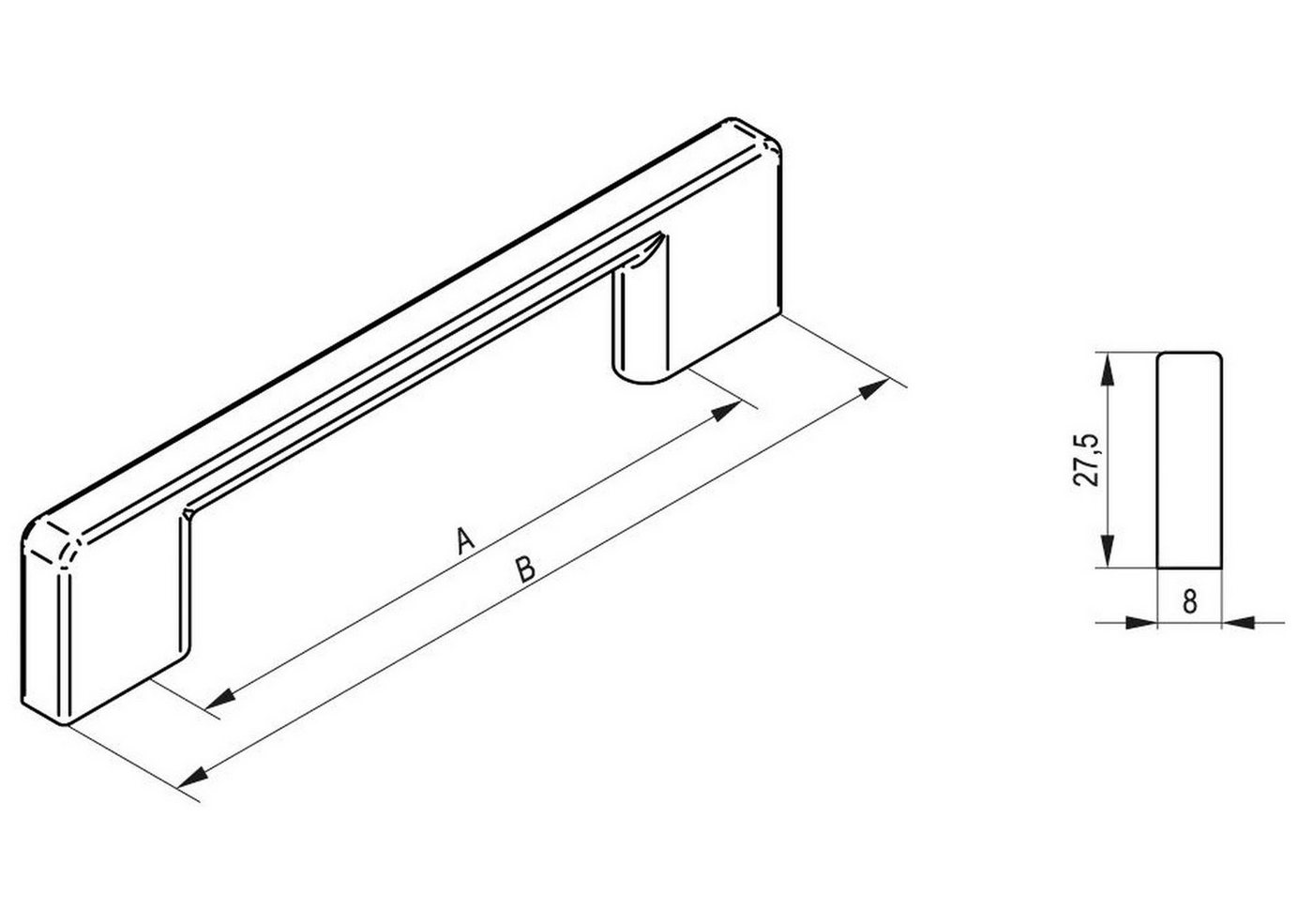livingpoint24 Möbelgriff Möbelgriffe BA 128 - 320mm Küchengriffe Anthrazit matt Türgriff Easy (1-St., 20), Modern – Bild 3 von 4