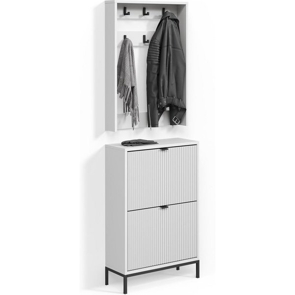 Livinity® Garderoben-Set Aterno, Weiß, Set, 2 Teile, (2-St)