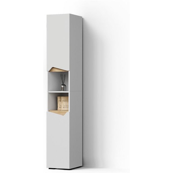 Livinity® Hochschrank Timavo, Weiß/Artisan-Eiche, 30 x 180 cm mit Türen, und offenen F... (1-St)