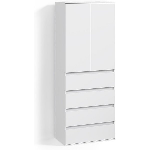 Livinity® Kleiderschrank Garda, Weiß, mit 4 Schubladen (1-St)