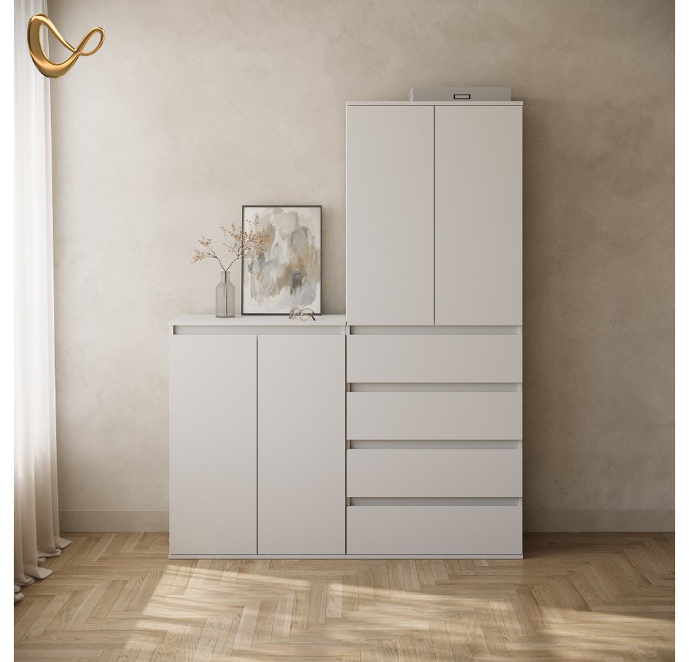 Livinity® Kleiderschrank Garda, Weiß, mit 4 Schubladen (1-St) – Bild 2 von 5