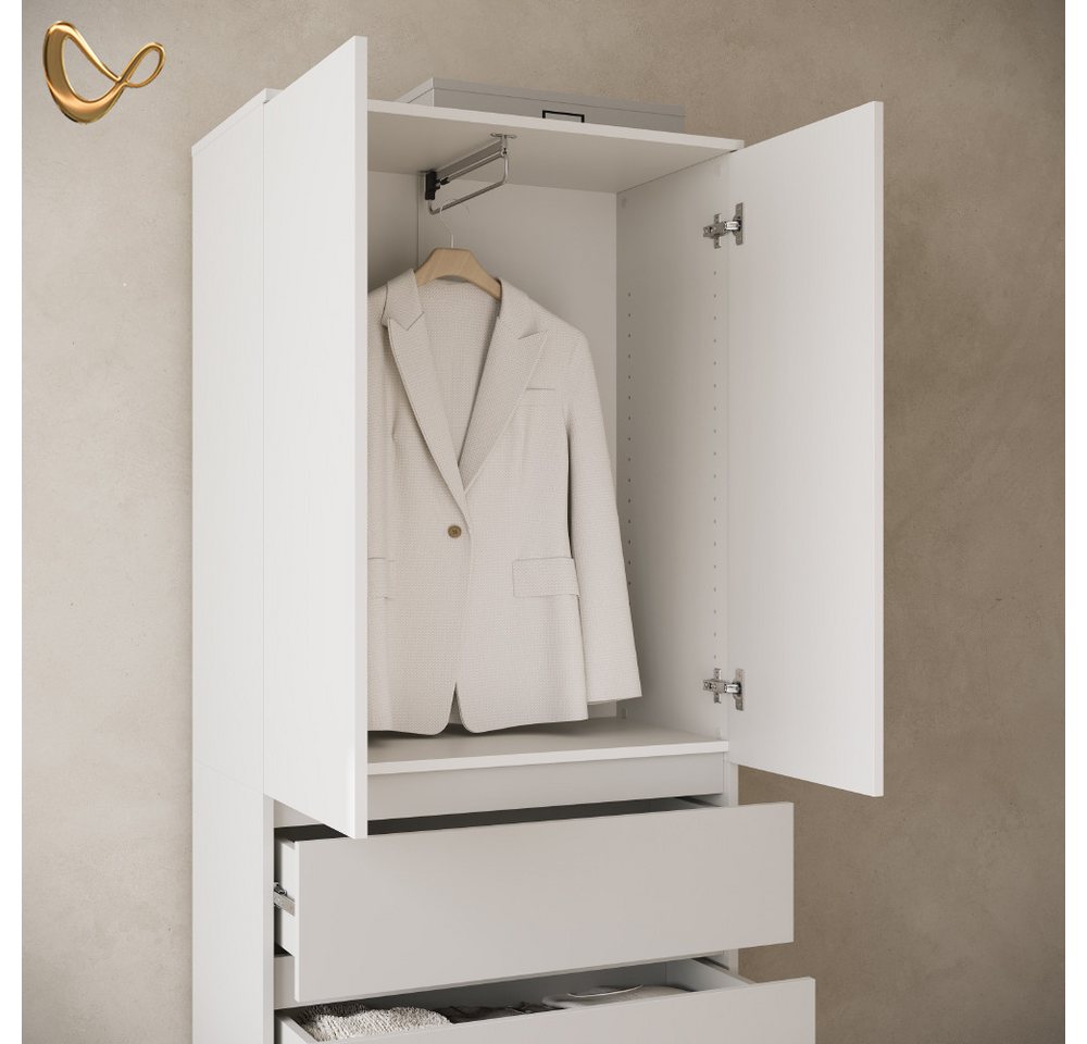 Livinity® Kleiderschrank Garda, Weiß, mit 4 Schubladen (1-St) – Bild 5 von 5