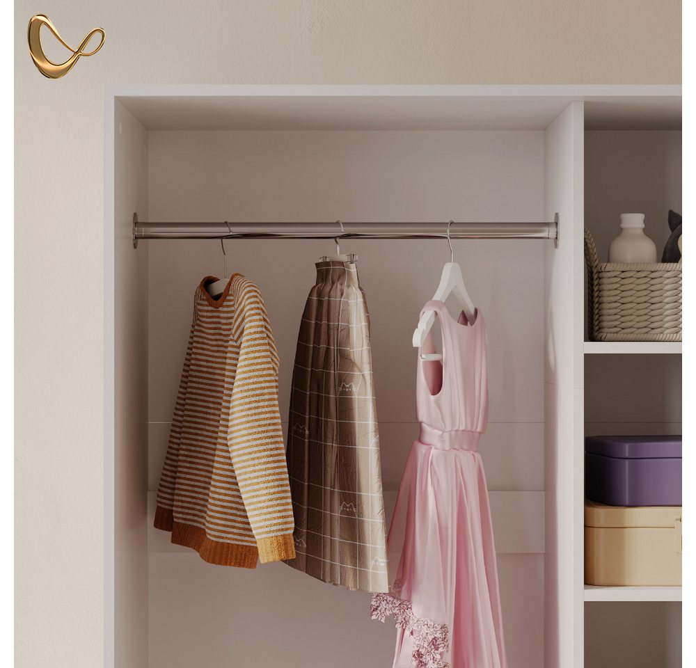 Livinity® Kleiderschrank Trento, Weiß/Weiß, 100 x 200 cm mit 2 Schubladen (1-St) – Bild 5 von 5