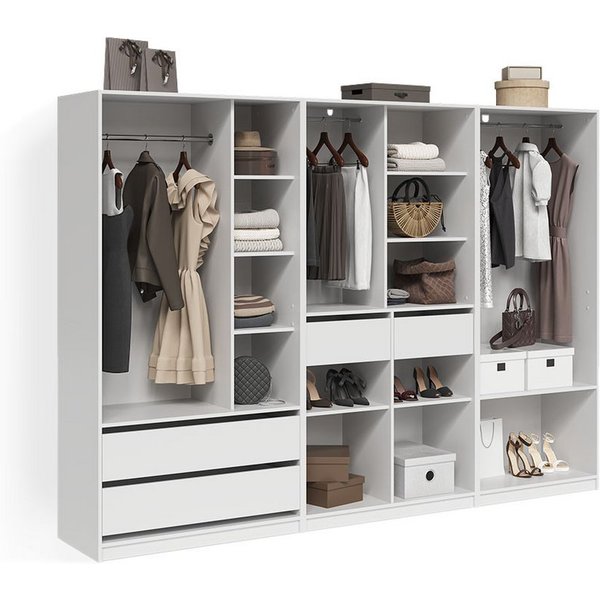 Livinity® Kleiderschrank Trento, Weiß, 3er Set (3-St)