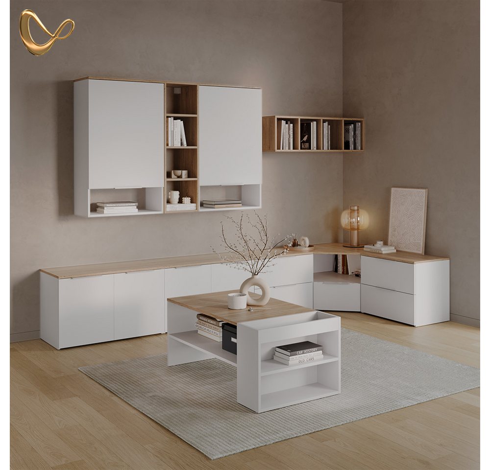 Livinity® Lowboard Piave, Weiß/Sonoma, 68 x 50 cm (1 St) – Bild 2 von 5