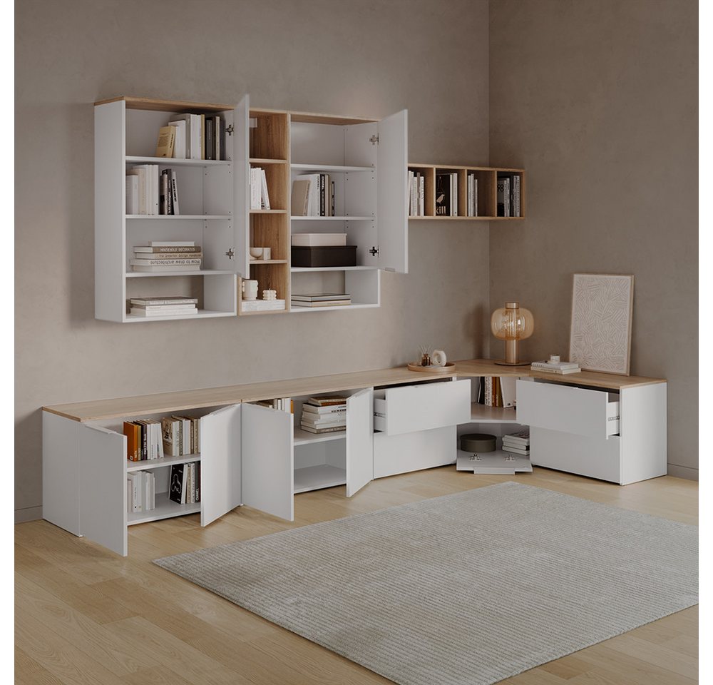 Livinity® Lowboard Piave, Weiß/Sonoma, 68 x 50 cm (1 St) – Bild 4 von 5