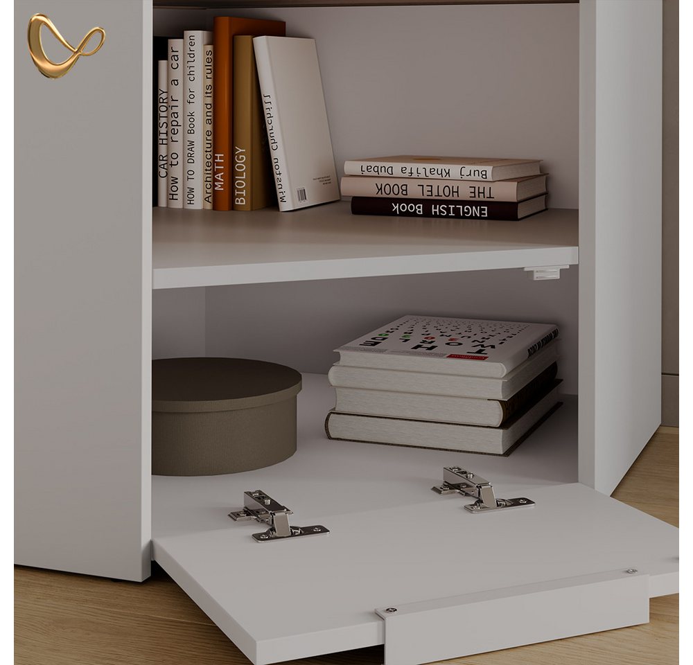 Livinity® Lowboard Piave, Weiß/Sonoma, 68 x 50 cm (1 St) – Bild 5 von 5
