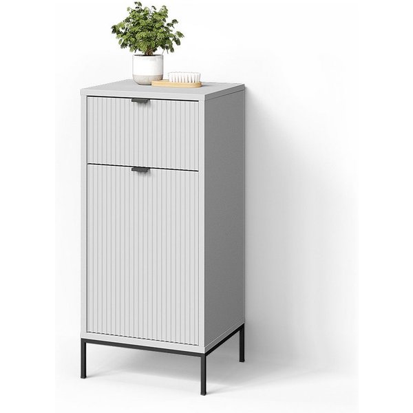 Livinity® Midischrank ATERNO, Weiß, 40 x 87 cm mit Tür und Schublade (1-St)