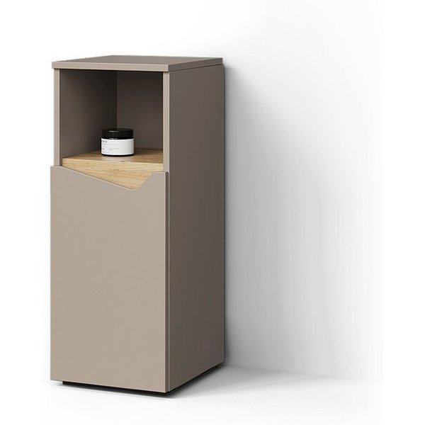 Livinity® Midischrank Timavo, Greige/Greige, 30 x 74.5 cm mit Tür und offenem Fach (1-St)