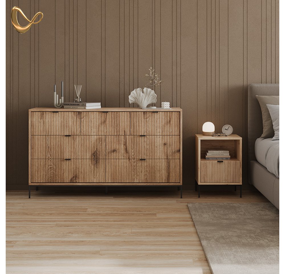 Livinity® Nachtschrank Aterno, Viking Oak, 2er Set (2-St) – Bild 2 von 5