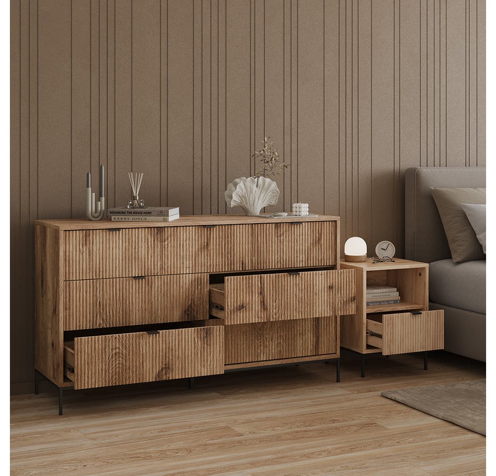 Livinity® Nachtschrank Aterno, Viking Oak, 2er Set (2-St) – Bild 4 von 5