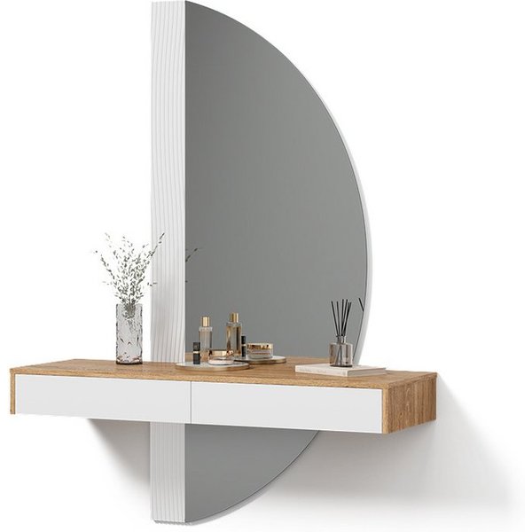 Livinity® Schminktisch Ascona, Weiß, 120 cm mit LED-Spiegel (1-St)