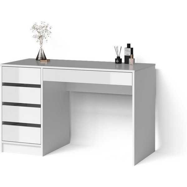 Livinity® Schminktisch Imola, Weiß Hochglanz, 120 x 75 cm ohne Spiegel (1-St)