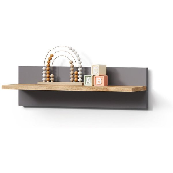 Livinity® Wandregal Mailo, Grau/Artisan/Artisan, 70 x 20 cm, 1-tlg.