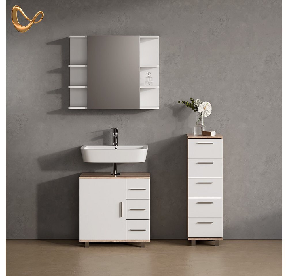 Livinity® Waschbeckenunterschrank Eisak, Sonoma, 60 x 60 cm (1-St) – Bild 2 von 5