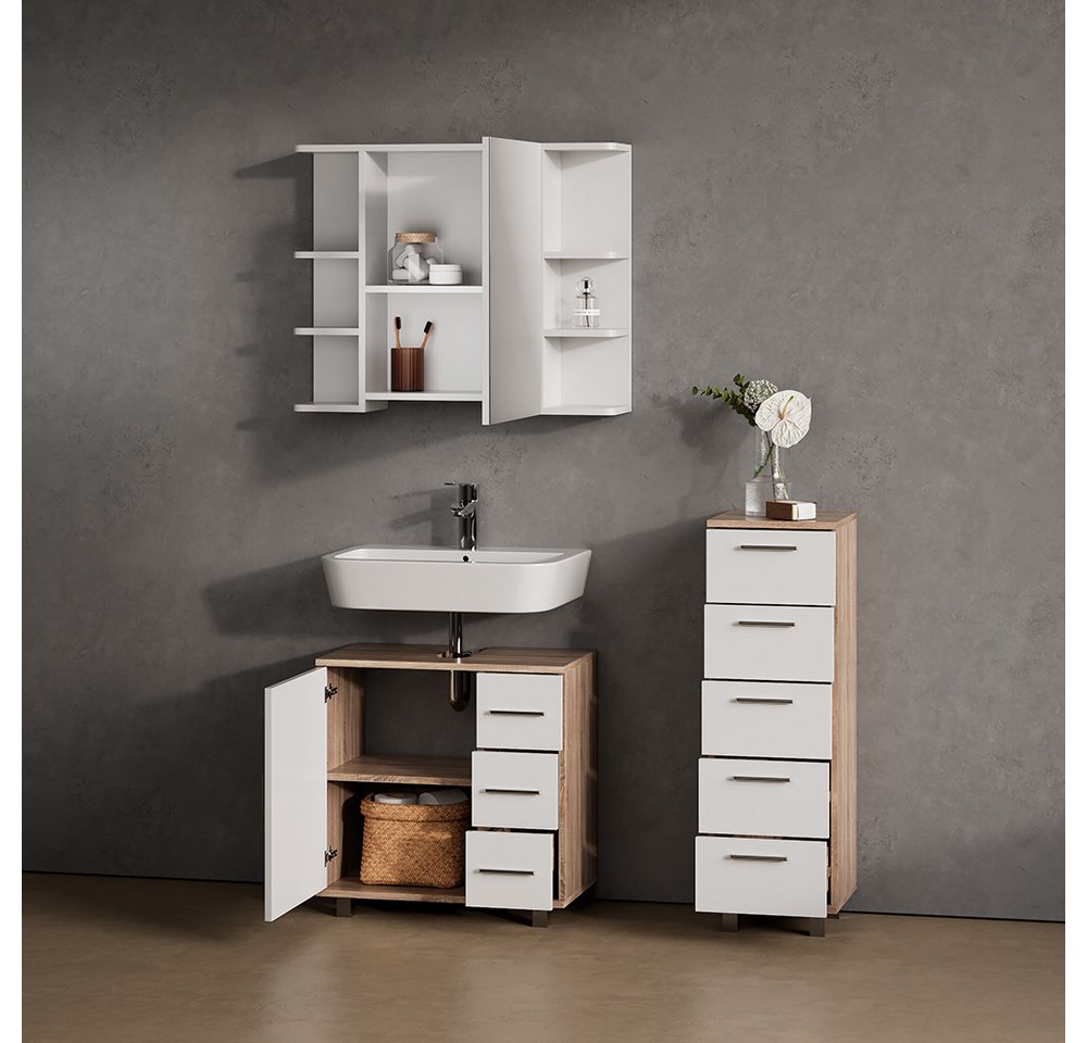 Livinity® Waschbeckenunterschrank Eisak, Sonoma, 60 x 60 cm (1-St) – Bild 5 von 5