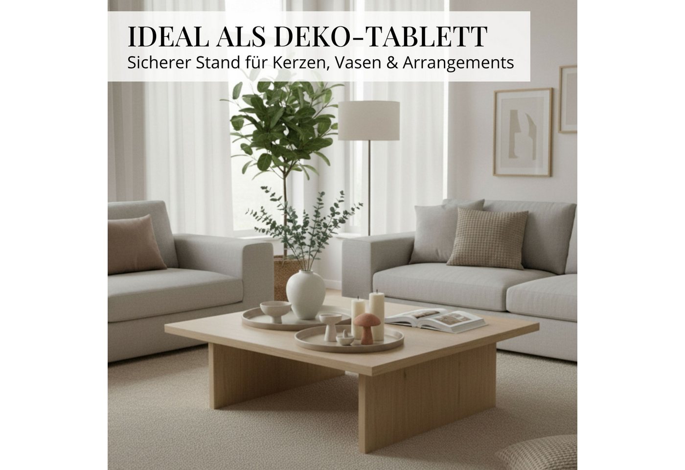 LIVLIG Dekotablett Deko Tablett, Serviertablett rund für Weihnachtsdeko & Adventskranz (Set, 3er Set), robust, pulverbeschichtet, modern, Ø 25 cm, 30 cm und 40  – Bild 4 von 5