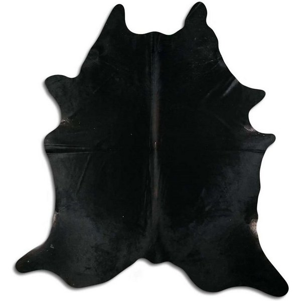 Livorio Fellteppich - schwarz / black, Kuhfell, Premium Kuhfell Teppich, Rinderfell, Echtfell