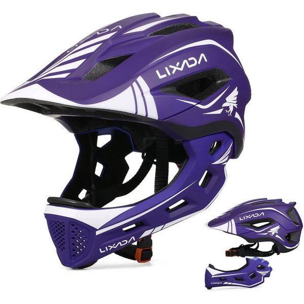 Lixada Kinderfahrradhelm Kinderfahrradhelm Fahrradhelm Kinder Fullface abnehmbar Unisex, 13 Lüftungsöffnungen, 2-in-1 Helm, stoßfester EPS-Schaum