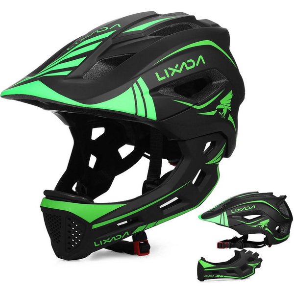 Lixada Kinderfahrradhelm Kinderfahrradhelm Fahrradhelm Kinder Fullface abnehmbar Unisex, 13 Lüftungsöffnungen, 2-in-1 Helm, stoßfester EPS-Schaum