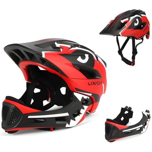 Lixada Kinderhelm Integralhelm Kinder Fahrradhelm Helm Radfahren Skateboarding, ab 2 Jahren, 13 Lüftungsschlitze, Mundschutz