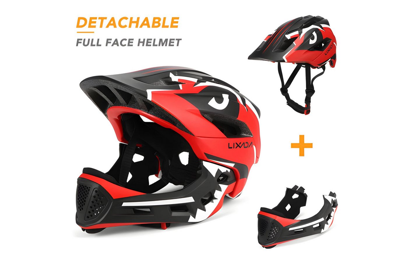 Lixada Kinderhelm Integralhelm Kinder Fahrradhelm Helm Radfahren Skateboarding, ab 2 Jahren, 13 Lüftungsschlitze, Mundschutz – Bild 2 von 5