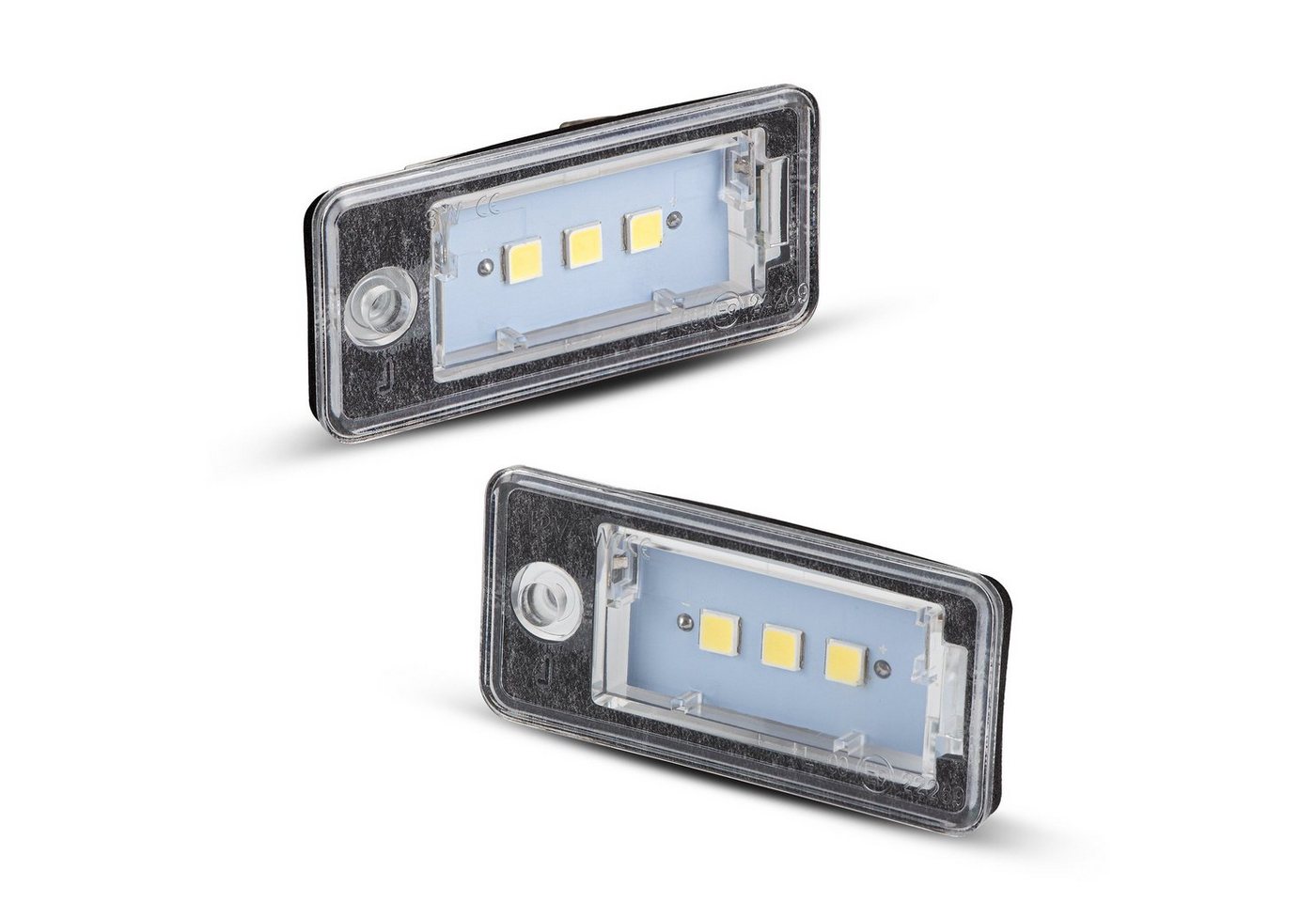 LLCTOOLS KFZ-Ersatzleuchte LED Kennzeichenbeleuchtung Auto, E-geprüft mit geringem Verbrauch, Plug and Play, 2 St., 18 SMD, kaltweiß, 6000K, für Audi A3 8P A4 B – Bild 3 von 5