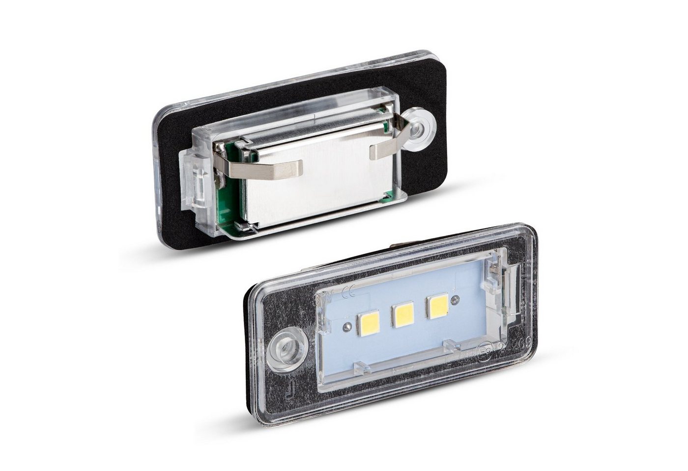 LLCTOOLS KFZ-Ersatzleuchte LED Kennzeichenbeleuchtung Auto, E-geprüft mit geringem Verbrauch, Plug and Play, 2 St., 18 SMD, kaltweiß, 6000K, für Audi A3 8P A4 B – Bild 4 von 5