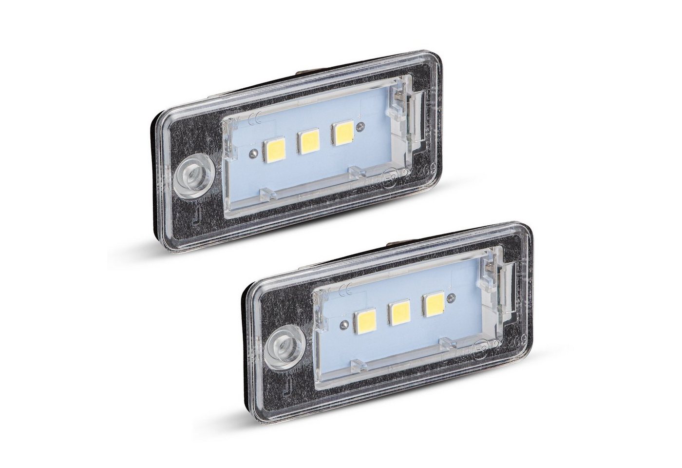 LLCTOOLS KFZ-Ersatzleuchte LED Kennzeichenbeleuchtung Auto, E-geprüft mit geringem Verbrauch, Plug and Play, 2 St., 18 SMD, kaltweiß, 6000K, für Audi A3 8P A4 B – Bild 5 von 5