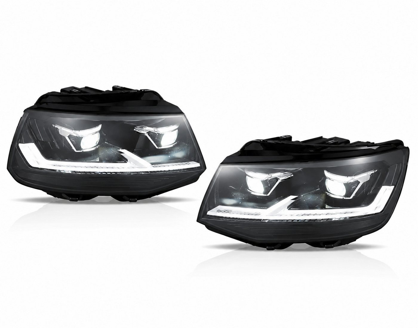 LLCTOOLS KFZ-Ersatzleuchte Voll LED Scheinwerfer Passend für Volkswagen T6 15–19 Schwarz DRL, LED, Plug & Play, E-Prüfzeichen, elektrische Leuchtweitenregulieru – Bild 2 von 5