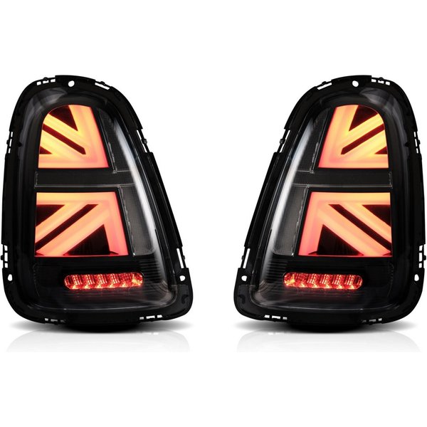 LLCTOOLS Rückleuchte Hell leuchtende LED Rückleuchte mit E passend für Mini Cooper, R56 R57 R58 R59 2007-2013, Rücklicht, Bremslicht, Nebelschlussleuchte, Blink