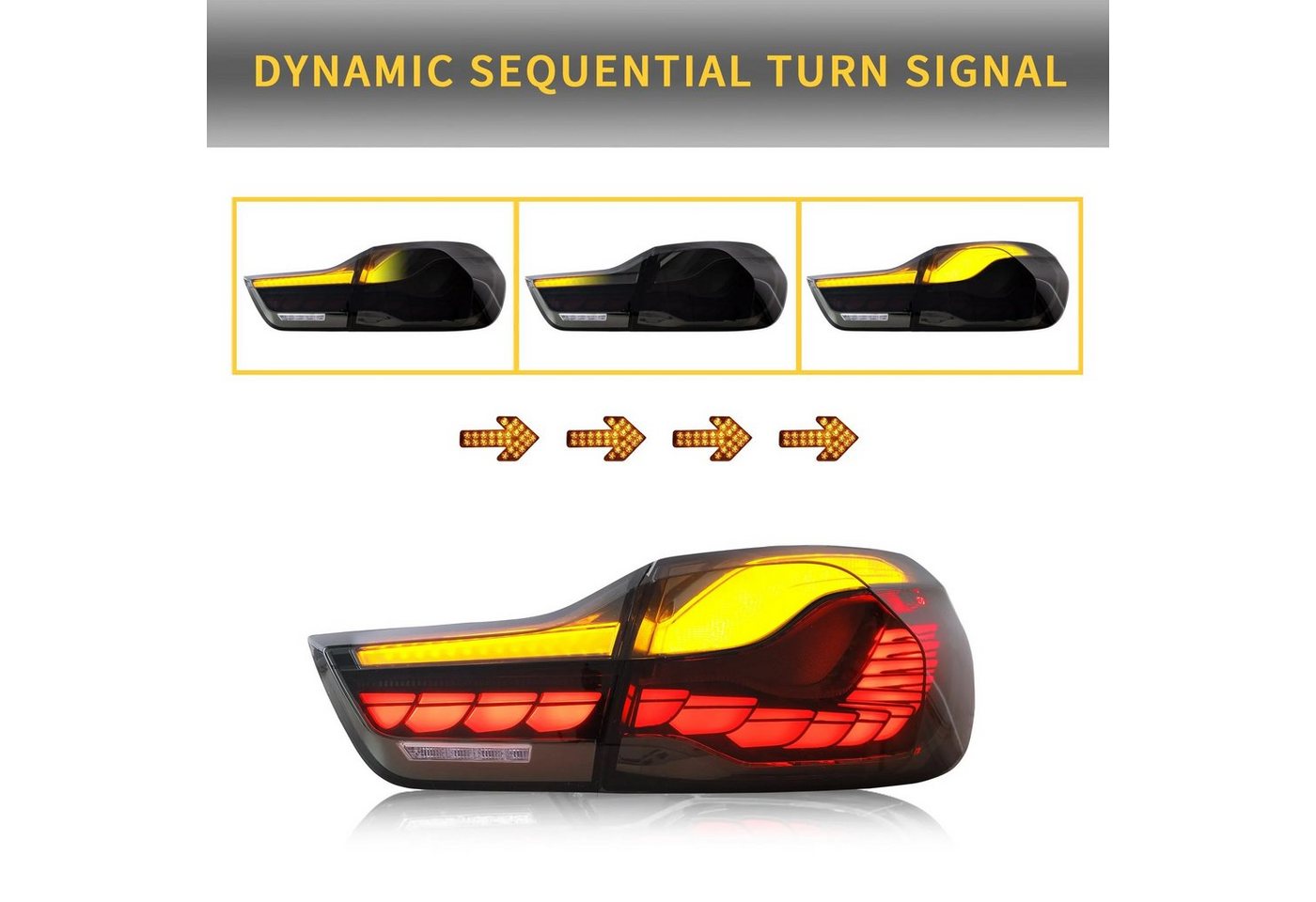 LLCTOOLS Rückleuchte Hell leuchtende LED Rückleuchte mit E-Prüfzeichen passend für BMW, 4er F32 Coupe, F33 Cabrio, F36 Gran Coupe, F82 M4 (2013-2021), Rücklicht – Bild 4 von 5