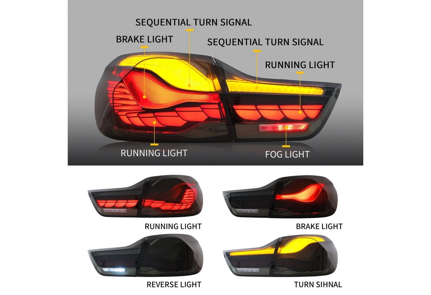 LLCTOOLS Rückleuchte Hell leuchtende LED Rückleuchte mit E-Prüfzeichen passend für BMW, 4er F32 Coupe, F33 Cabrio, F36 Gran Coupe, F82 M4 (2013-2021), Rücklicht – Bild 2 von 5