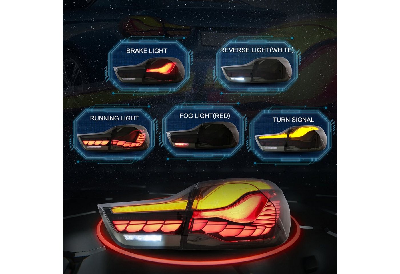 LLCTOOLS Rückleuchte Hell leuchtende LED Rückleuchte mit E-Prüfzeichen passend für BMW, 4er F32 Coupe, F33 Cabrio, F36 Gran Coupe, F82 M4 (2013-2021), Rücklicht – Bild 5 von 5