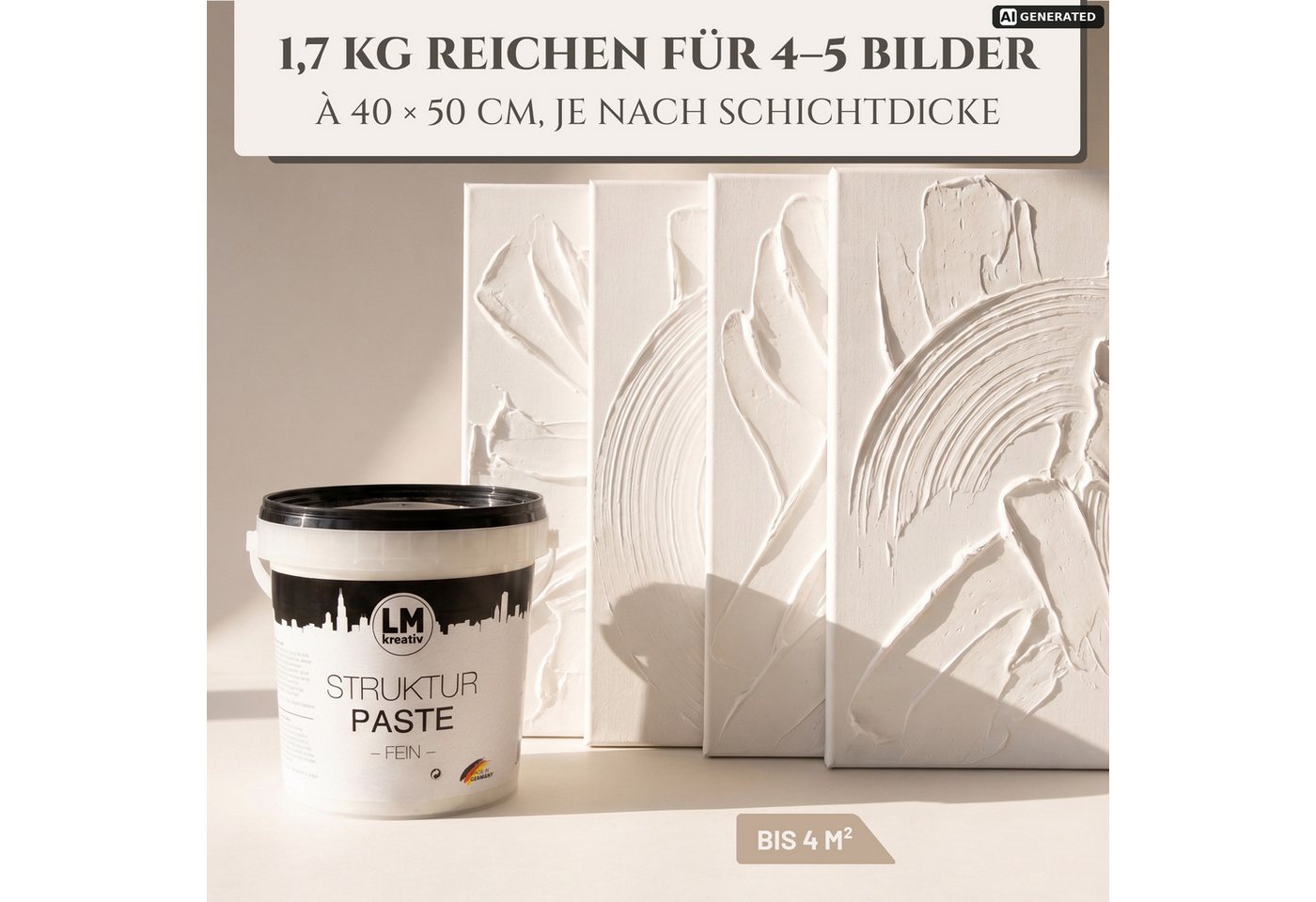LM-Kreativ Strukturpaste Strukturpaste Fein, wasserfest nach Trocknung, matt, wasserbasiert – Bild 5 von 5