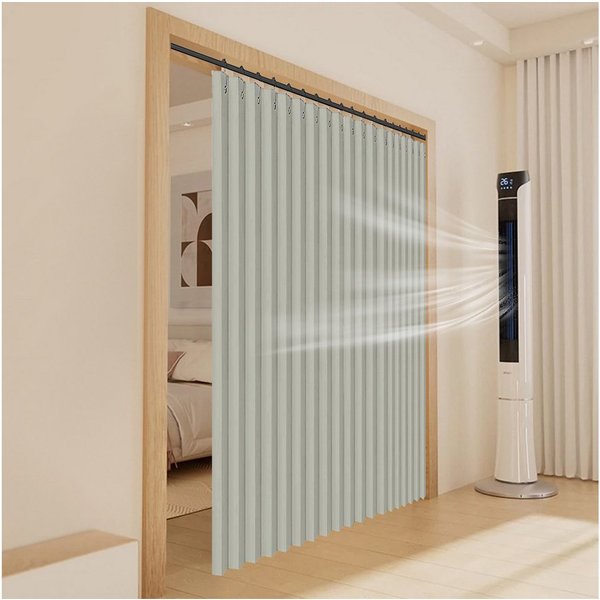 LMaxhome Türvorhang Wandteiler Raumteiler Vorhang Breite 254 cm Sichtschutz für Wohnzimmer (1 St), blickdicht, Oxford-Gewebe, Türgardine mit Häkchen Verdunkelun
