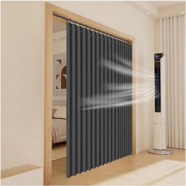 LMaxhome Türvorhang Wandteiler Raumteiler Vorhang Breite 254 cm Sichtschutz für Wohnzimmer (1 St), blickdicht, Oxford-Gewebe, Türgardine mit Häkchen Verdunkelun