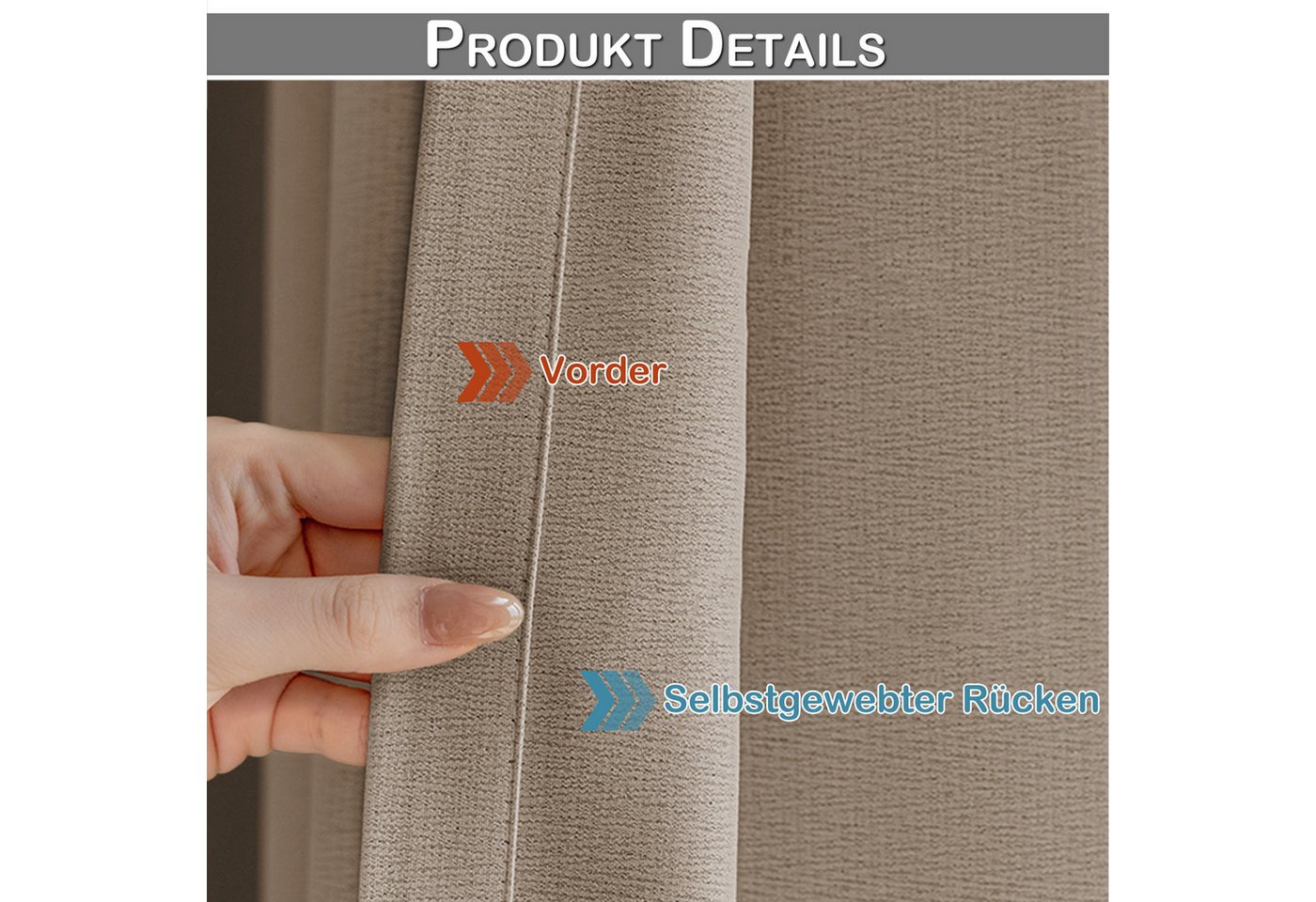 LMaxhome Verdunkelungsvorhang Blickdicht Extra Breite Raumteiler Vorhang für Schiene (1 St), Vorhänge mit Schienensystem für Privatsphäre, 254 cm x 213/244/274  – Bild 4 von 5