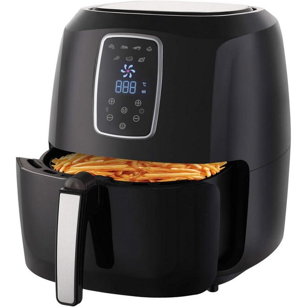 LMG Germany Heißluftfritteuse, 1800 W, Leise, 5,2 L, Touch, eckig, 7 Programme, 200 °C, 1800W, A+