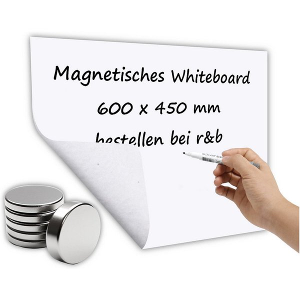 LMG Germany Tafel magnetisches Whiteboard, nicht permanent selbstkleb., 600 x 450 mm, Magnetisch, selbstklebend, 600×450 mm, 1,2 mm dick, zuschneidbar
